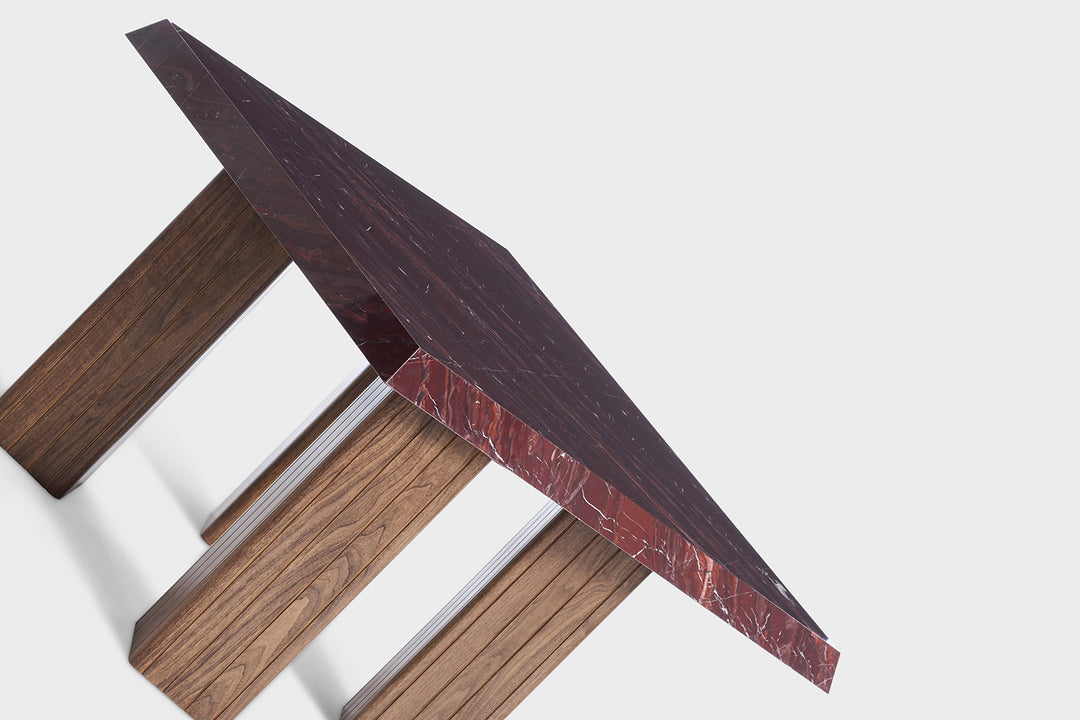 Lake Breakfast - Rosso Canada Marble | Solid Walnut