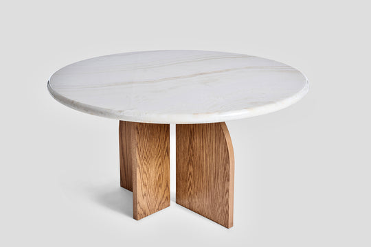 Lake Round Breakfast - Ivory Onyx | Solid Oak