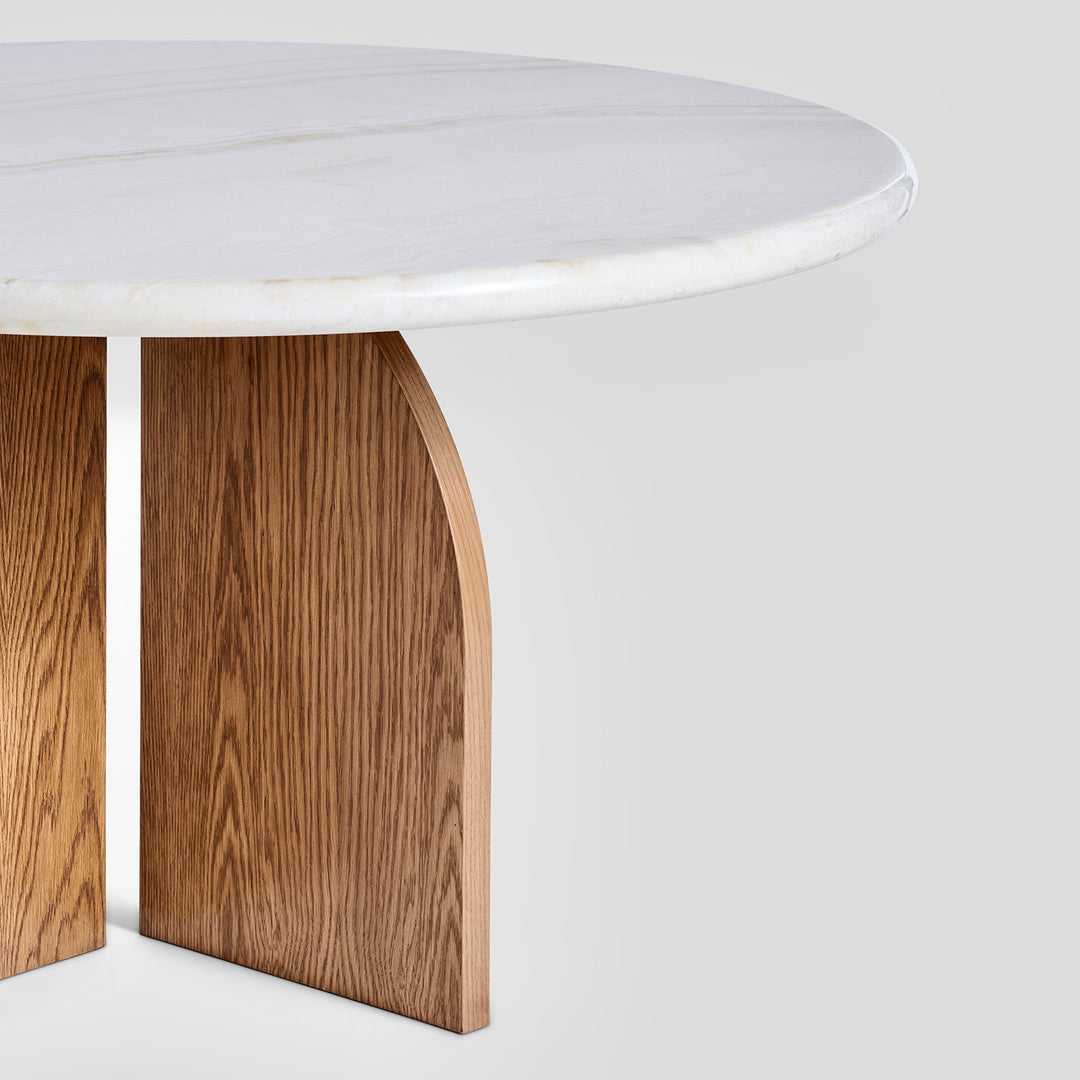 Lake Round Breakfast - Ivory Onyx | Solid Oak