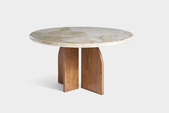 Lake Round Breakfast - Green Onyx | Solid Oak