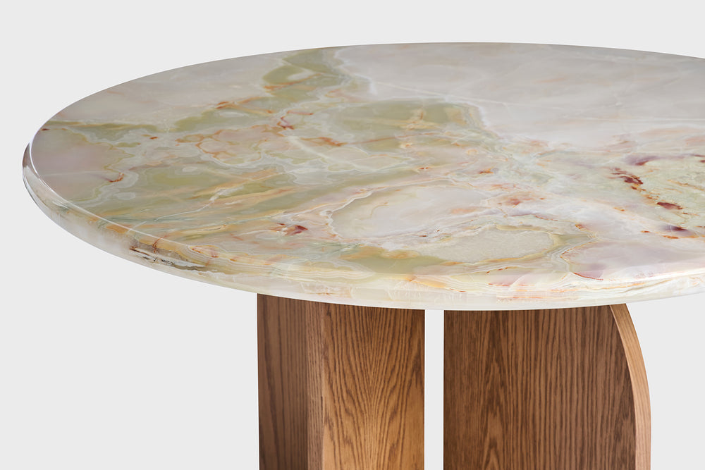 Lake Round Breakfast - Green Onyx | Solid Oak