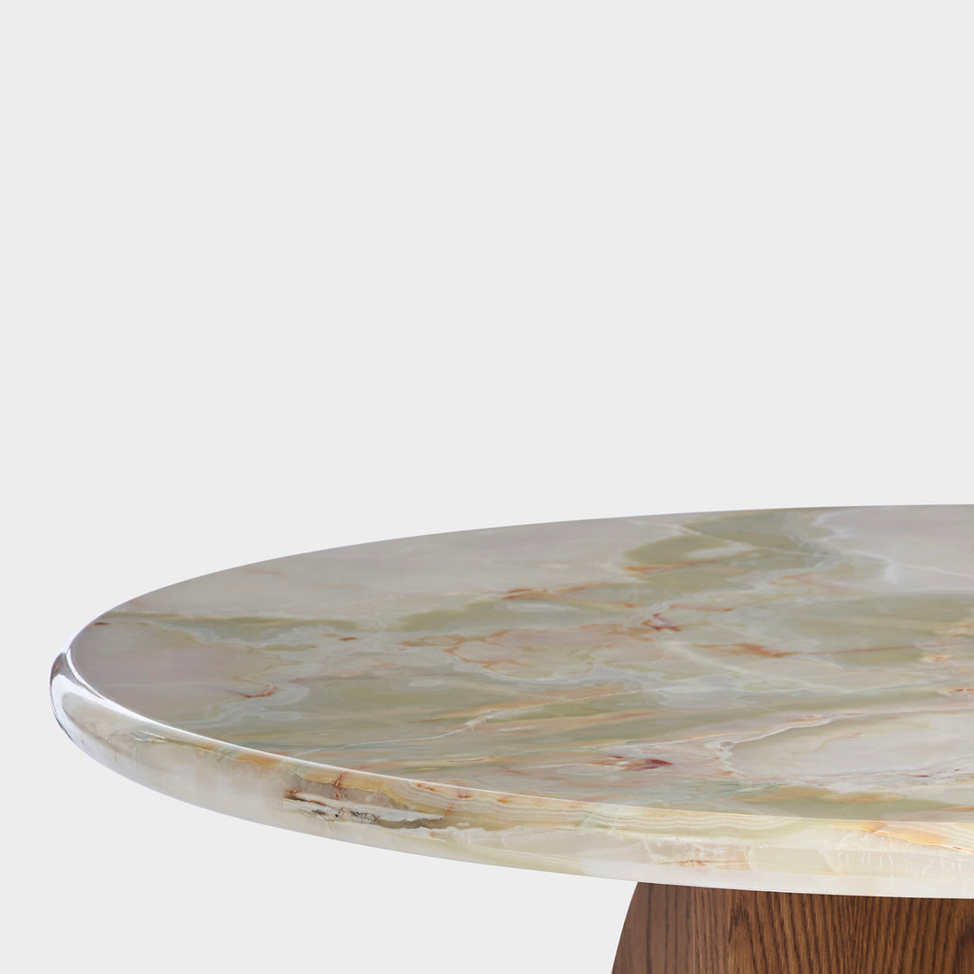 Lake Round Breakfast - Green Onyx | Solid Oak