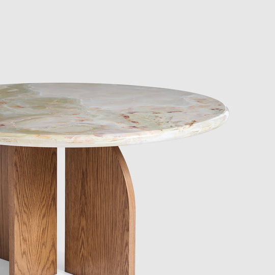 Lake Round Breakfast - Green Onyx | Solid Oak