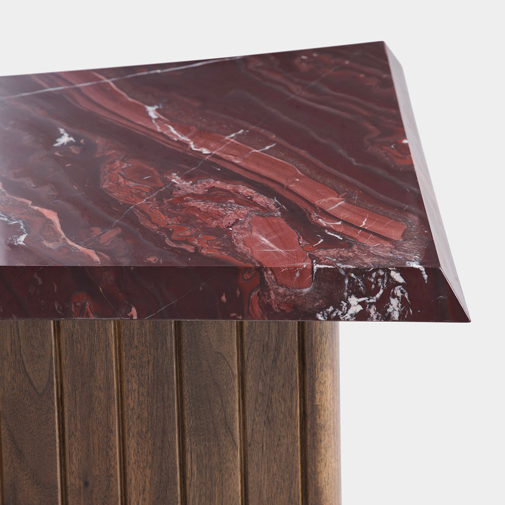 Lake Side - Rosso Canada Marble | Solid Walnut