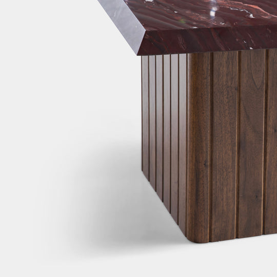 Lake Side - Rosso Canada Marble | Solid Walnut