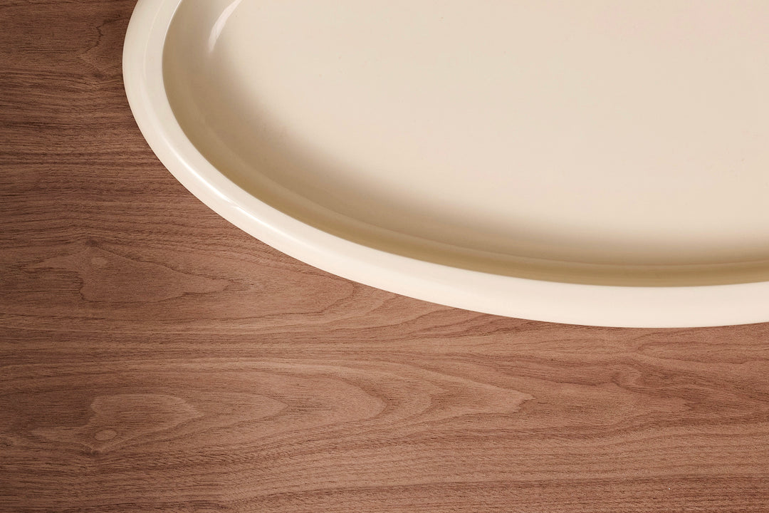 Vanishing While Exploding Tray - Off White High Gloss Oval