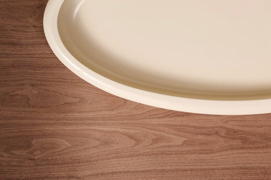 Vanishing While Exploding Tray - Off White High Gloss Oval