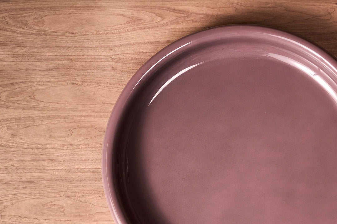 Vanishing While Exploding Tray - Plum High Gloss Round