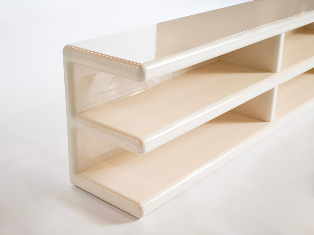 Vanishing While Exploding Credenza High Gloss - Outdoor Indoor - Off White