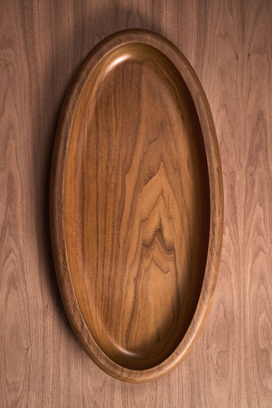 Vanishing While Exploding Tray - Walnut Oval
